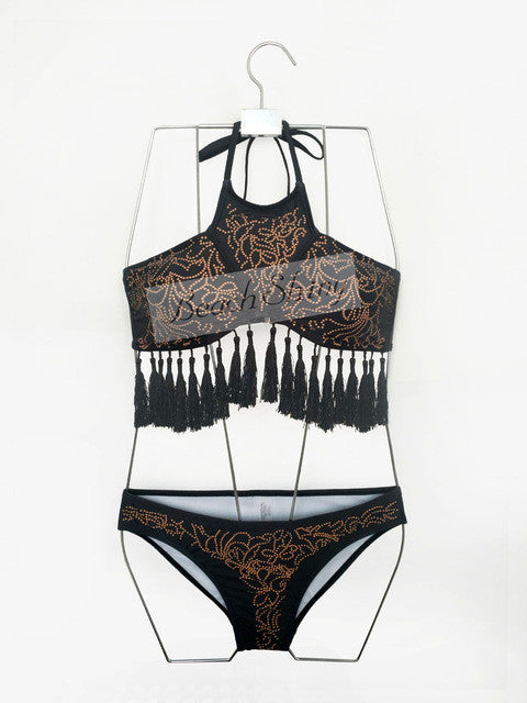 Print Tassel Bikini Brazilian Swimsuit - AH Boutique