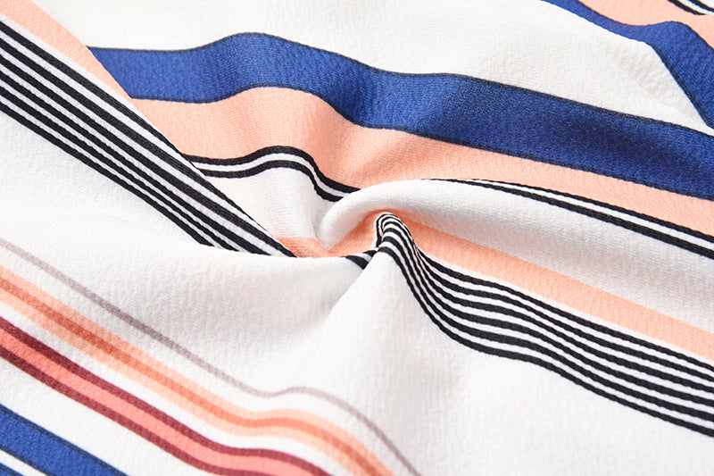 "Strapless Striped Romper" - AH Boutique