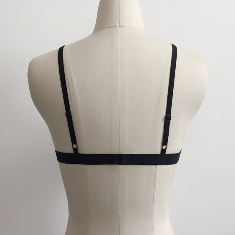 "Rose Embroidered Mesh Bralette" - AH Boutique