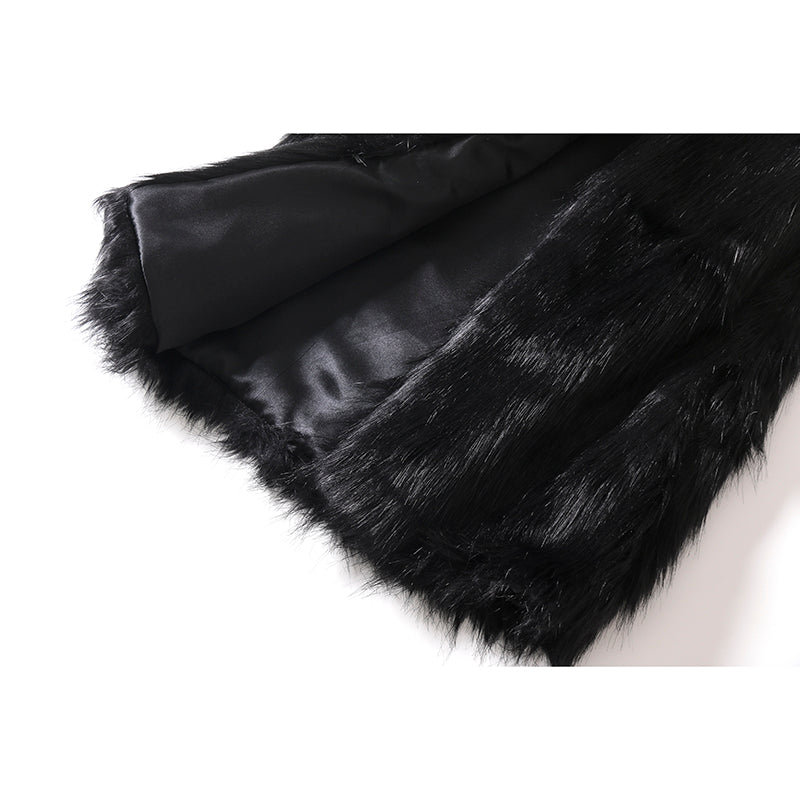 "Black Fur Vest" (With Pockets) - AH Boutique