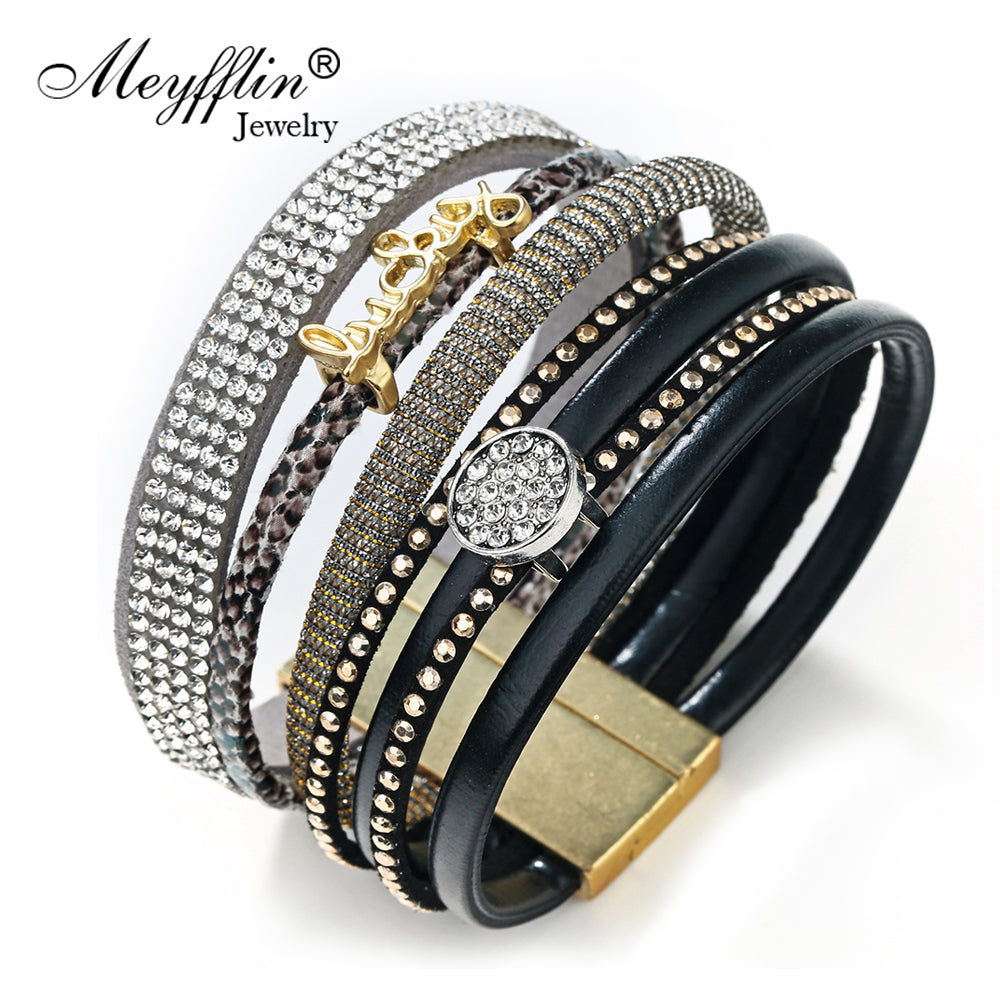 "Wrap Leather Magnetic Bracelet" - AH Boutique