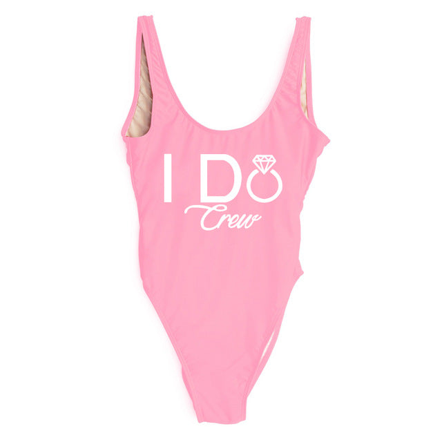 "I DO Bride One Piece Swimsuit" - AH Boutique