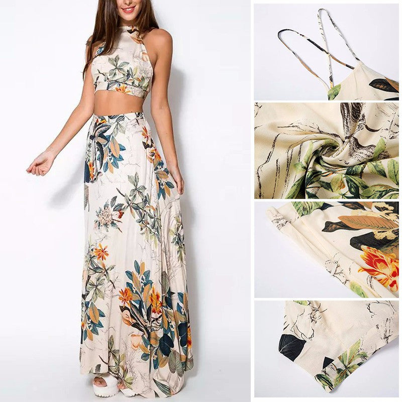 "High Neck2 Piece Maxi Beach Dress" - AH Boutique