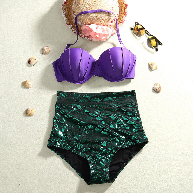 "Mermaid High Waist Bikini" - AH Boutique