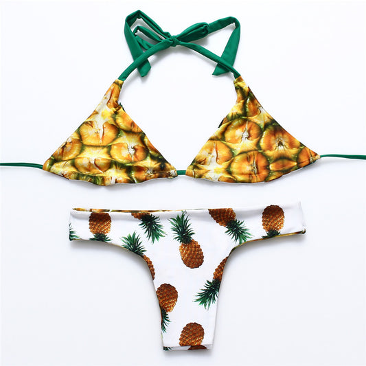 "Pineapple Brazilian Bikini REVERSIBLE Swimsuit" (5 Top Styles) - AH Boutique