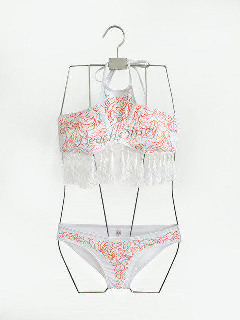 Print Tassel Bikini Brazilian Swimsuit - AH Boutique