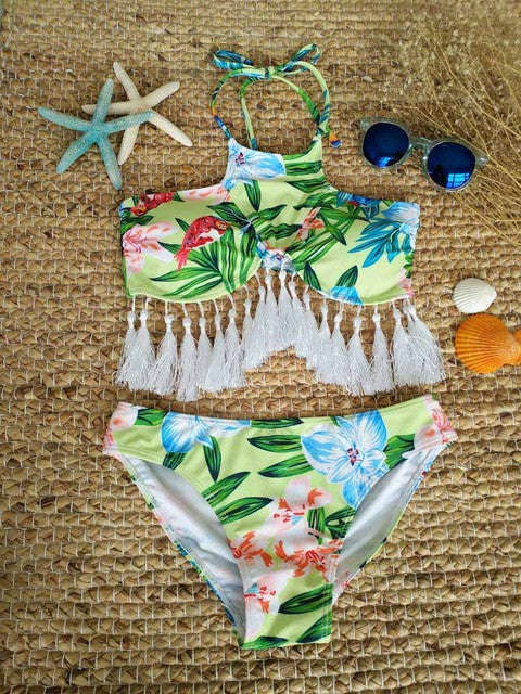 Print Tassel Bikini Brazilian Swimsuit - AH Boutique