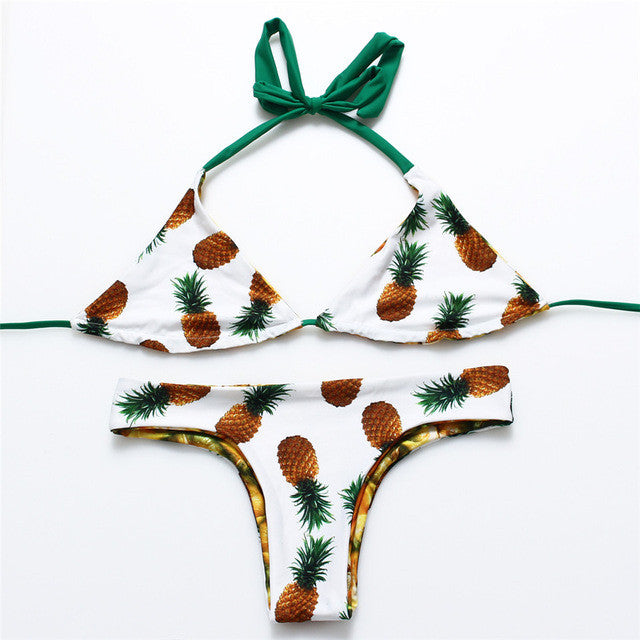 "Pineapple Brazilian Bikini REVERSIBLE Swimsuit" (5 Top Styles) - AH Boutique