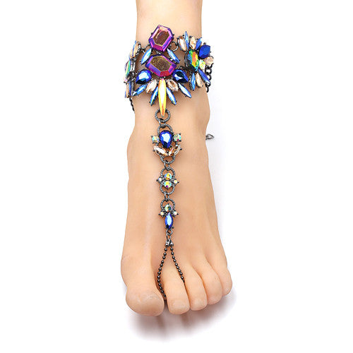 "Crystaled Barefoot Beach Foot Jewelry" - AH Boutique