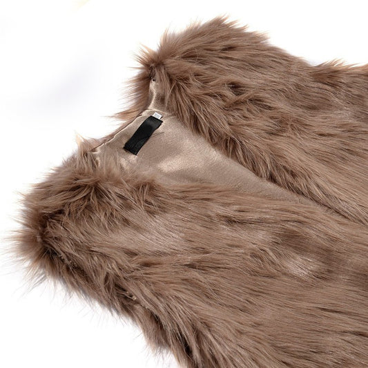 Khaki Fur Vest" (With Pockets) - AH Boutique