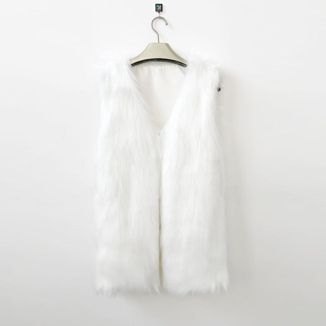 "Winter White Fur Vest" - AH Boutique
