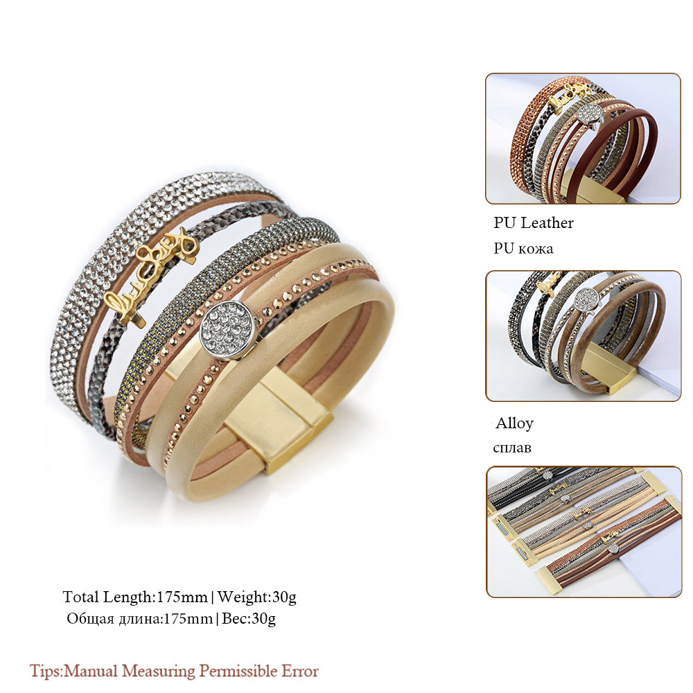 "Wrap Leather Magnetic Bracelet" - AH Boutique