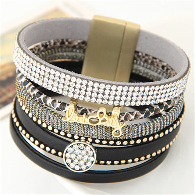 "Wrap Leather Magnetic Bracelet" - AH Boutique