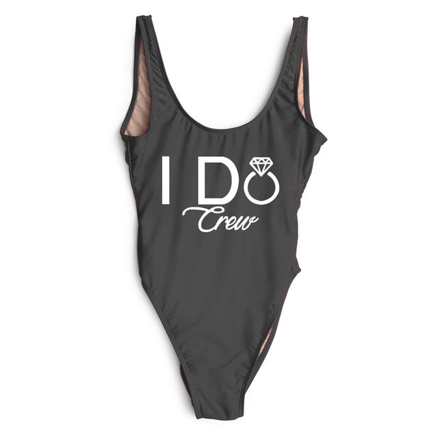 "I DO Bride One Piece Swimsuit" - AH Boutique