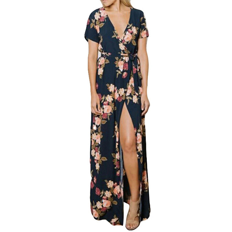 “Long Maxi Floral Dress” - AH Boutique