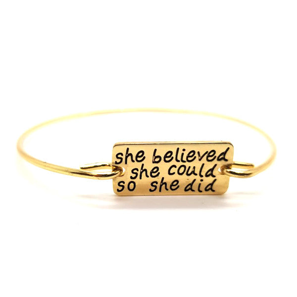 She Believed She Could So She Did Bangle - AH Boutique